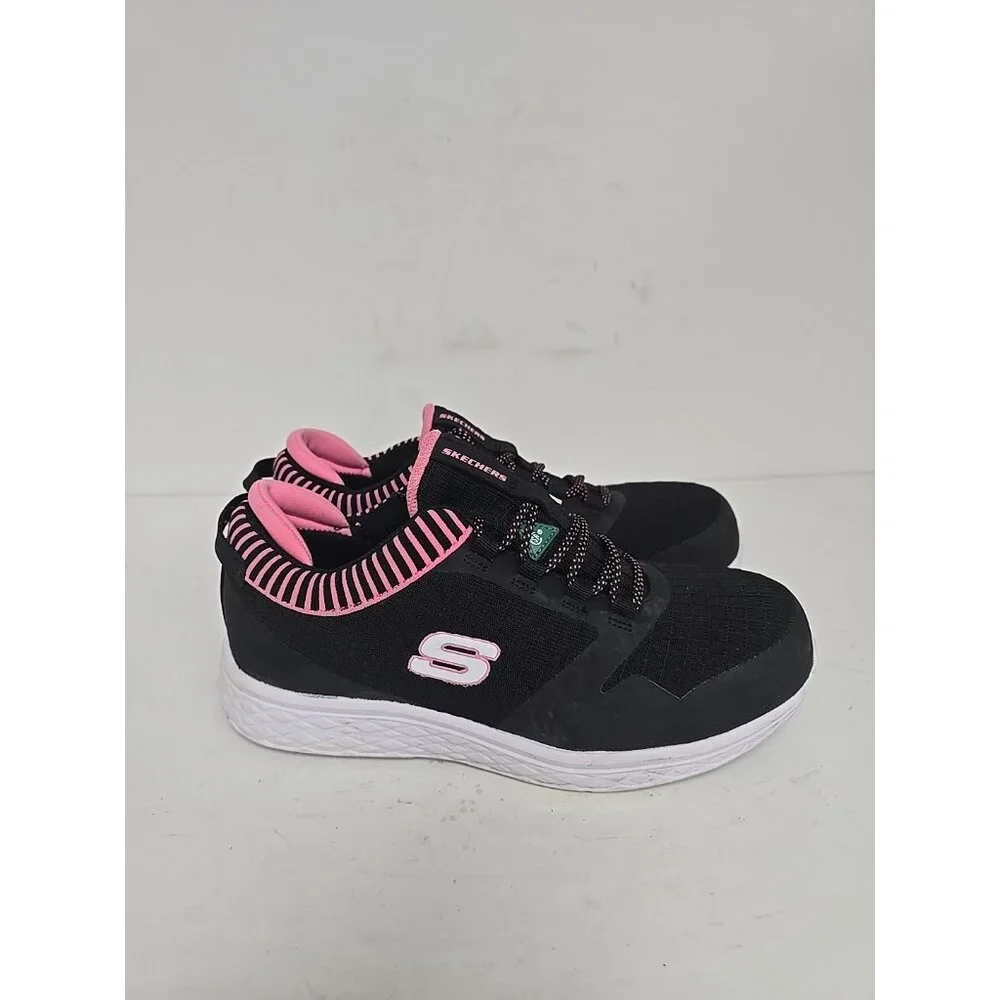 Skechers Women's Aluminum Toe SP Slip Resistant Work Shoes 99996595 Black 9.5M - Picture 2 of 8
